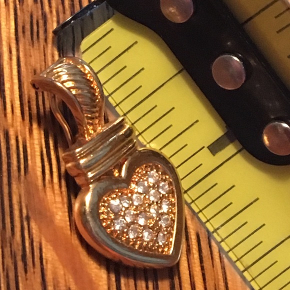 Vintage DBL Strand Necklace Crystal HEART pendant - Picture 6 of 13